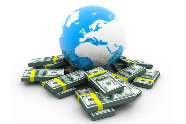 Globe en geld. (global business) — Stockfoto
