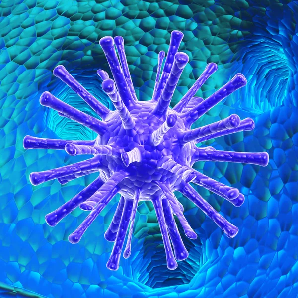 3D virus v bílém pozadí — Stock fotografie