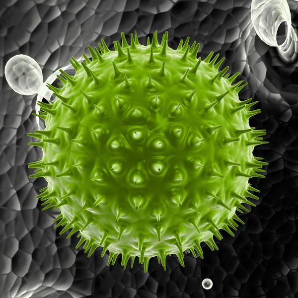 3D-virus op witte achtergrond — Stockfoto