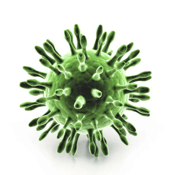 3D virus v bílém pozadí — Stock fotografie