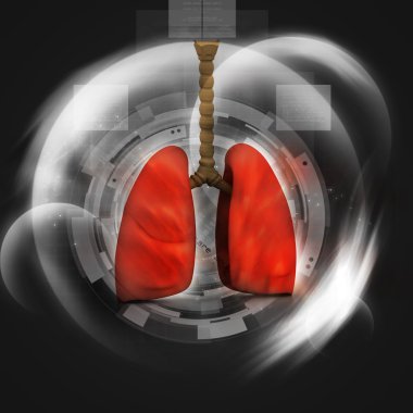Human lungs in abstract digital design clipart