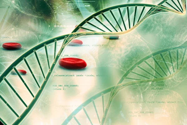 Digital illustration of DNA in abstract background — Stock Photo, Image