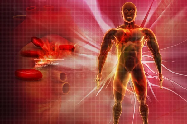 insan vücudunun içinde arka plan dijital illüstrasyon