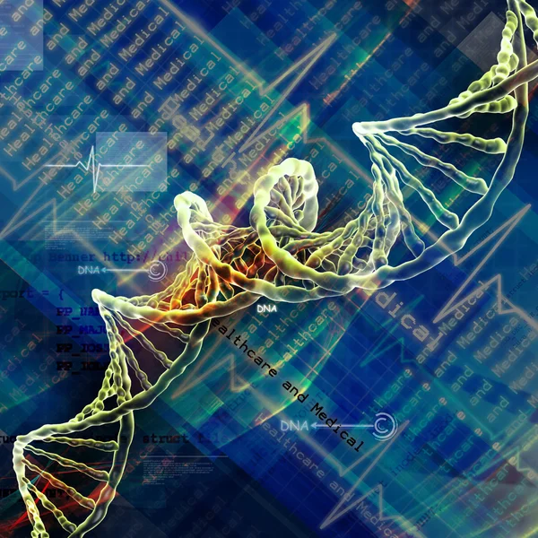 Digital illustration av dna — Stockfoto