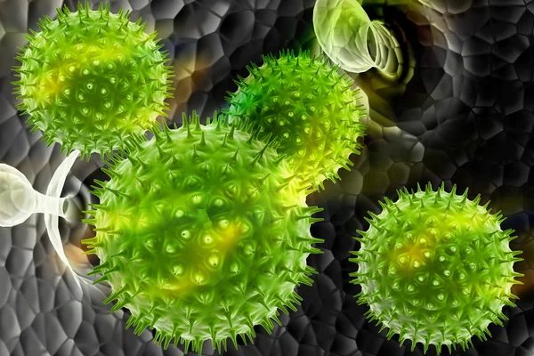3d virus in abstract background — Stock Photo, Image