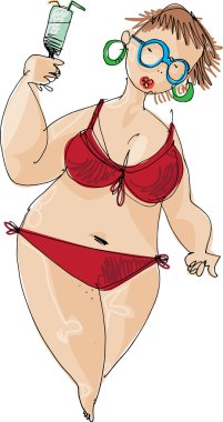 kadın bikini - cartoon