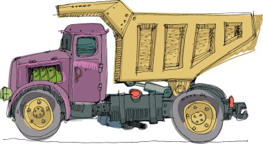 Vintage Devirmeli araç - çizgi film