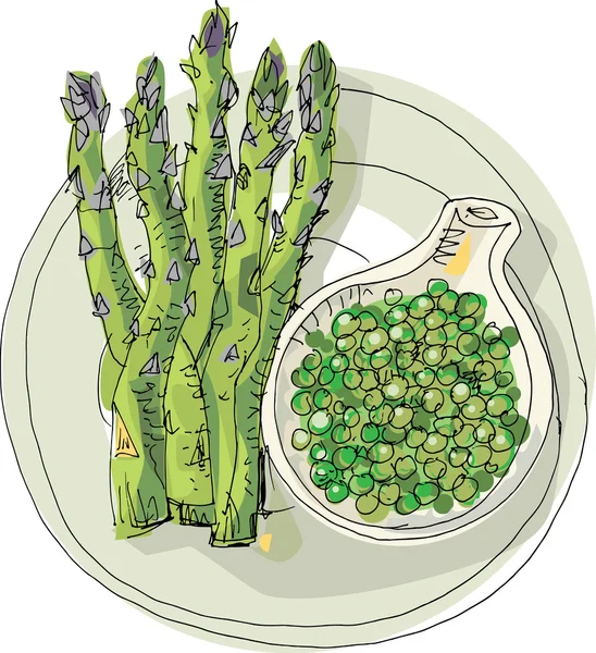 Stil vita con asparagi — Vettoriale Stock