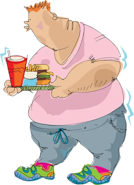 Fett mannen - cartoon — Stock vektor