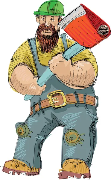 Logger with ax - cartoon — Wektor stockowy