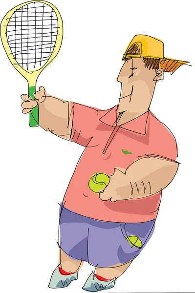 Tennisspeler - cartoon — Stockvector