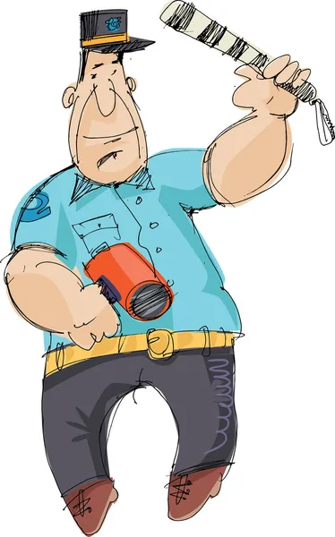 Policía de tráfico - dibujos animados — Vector de stock