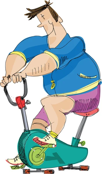 Ciclismo de fitness - dibujos animados — Archivo Imágenes Vectoriales