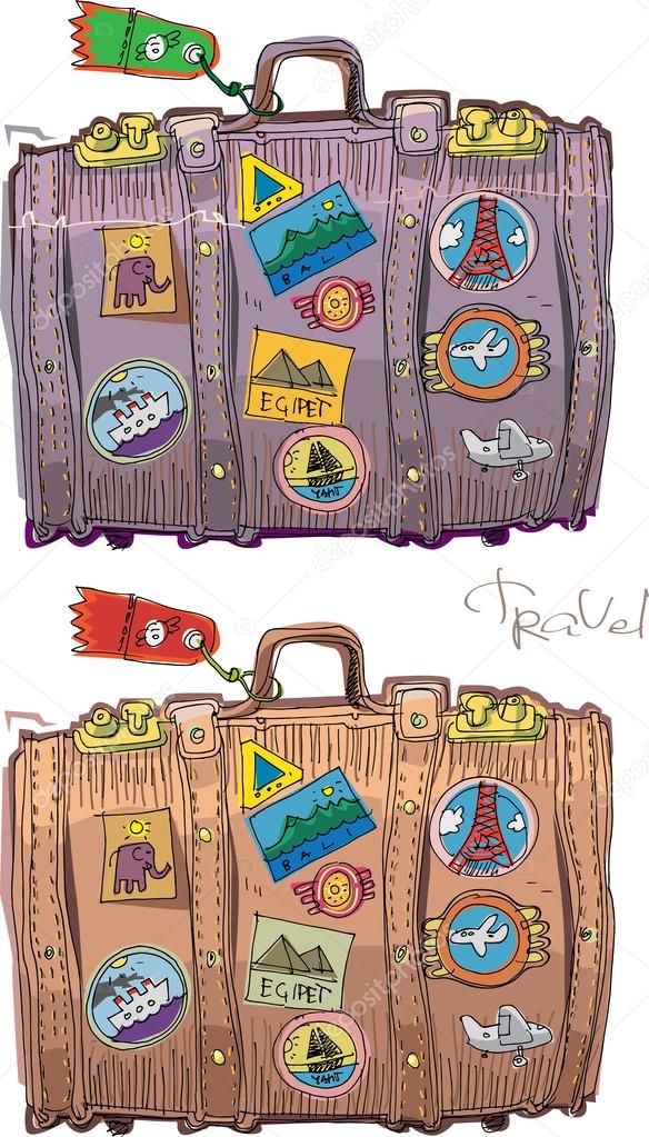Vintage suitcase - cartoon
