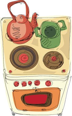 fırın - çizgi film