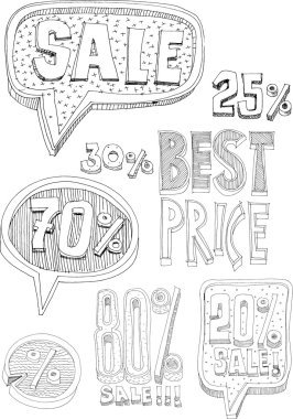 ilişkili satış siybols set - cartoon