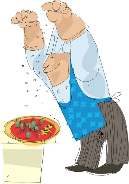 Chef-kok - cartoon — Stockvector