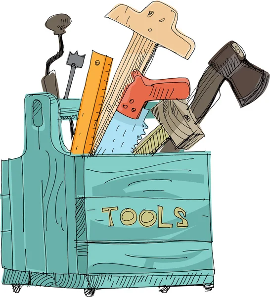Caixa de ferramentas - desenho animado — Vetor de Stock