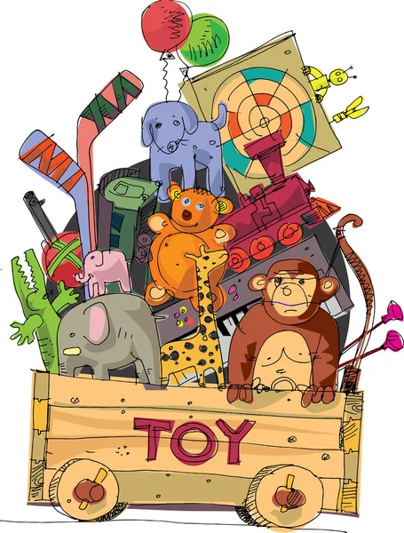 Massa van speelgoed - cartoon — Stockvector