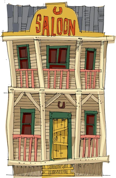 Vintage american saloon - cartoon — Stock Vector