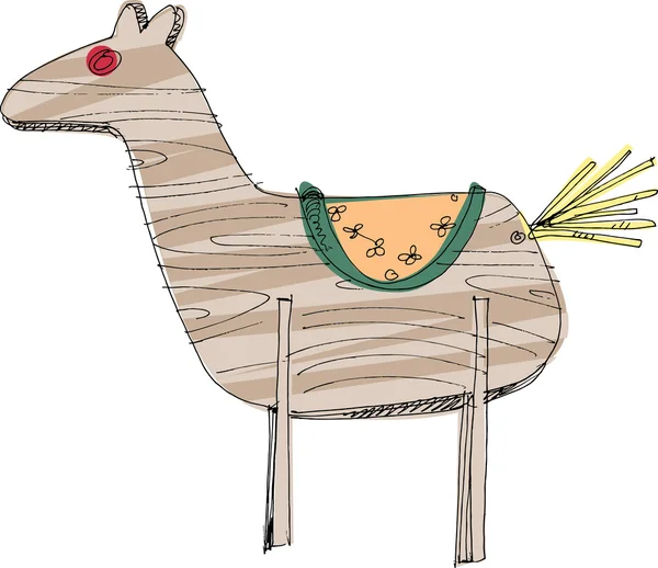 Деревянная лошадь - мультфильм — стоковый вектор