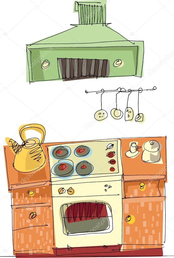 Vintage kitchen - cartoon Stock Vector Image by ©iralu1 #32386111 Vintage kitchen - cartoon Stock Vector Image by ©iralu1 #32386111
