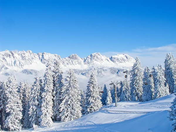 Skiën helling — Stockfoto