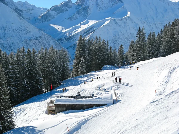 Skiën helling — Stockfoto