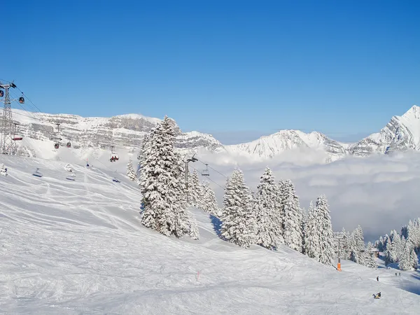 Skiën helling — Stockfoto