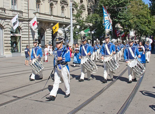 Swiss święto narodowe defilada w Zurychu — Zdjęcie stockowe