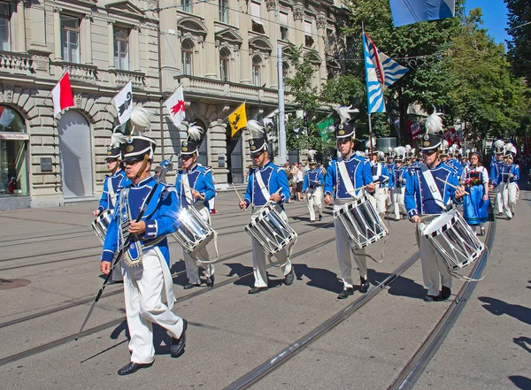 在苏黎世的瑞士国庆阅兵 — 图库照片
