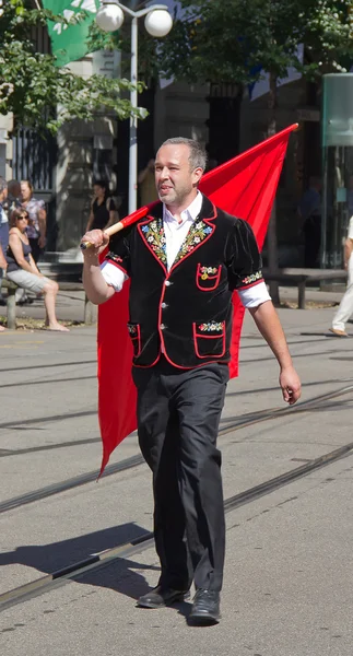 Parade zum Schweizer Nationalfeiertag in Zürich — Stockfoto