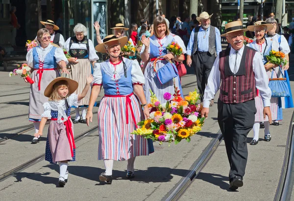 Desfile del Día Nacional Suizo en Zurich — Foto de Stock