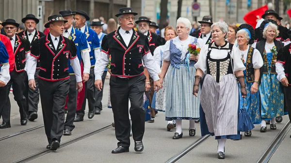 Swiss National Day parade in Zurich — Stock Photo, Image