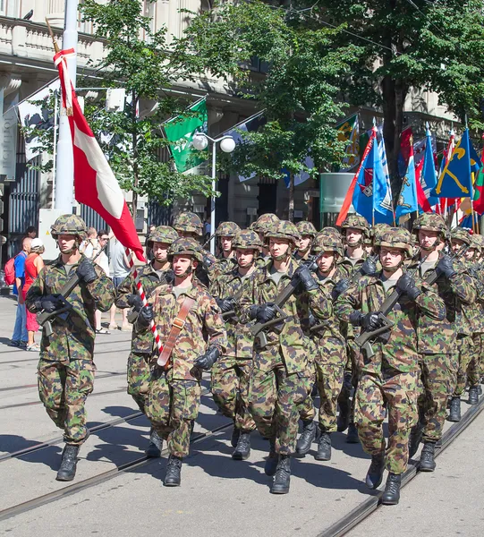 Swiss National Day parade in Zurich — Stock Photo, Image