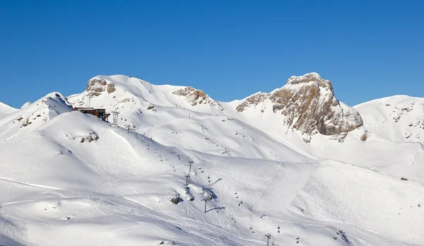 Skifahren in den Alpen — Stockfoto