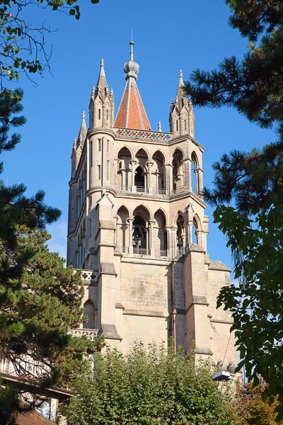 Gammal katedral i lausanne — Stockfoto