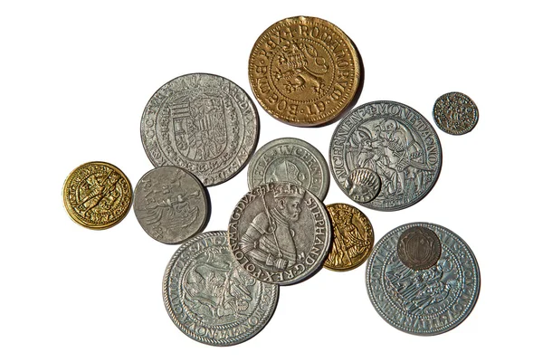 Средневековые монеты — стоковое фото