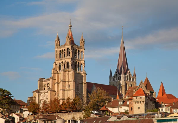 Ancient cathedral in Lausanne — Stock Photo, Image