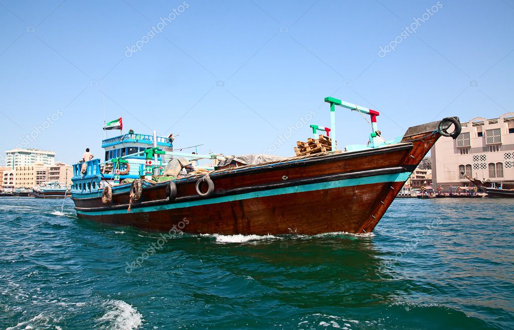 Traditional dhow ferry boats — Stock Photo © swisshippo 50356447