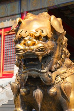 BEIJING, ÇİN - 14 Ekim 2017: Yasak Şehir (Saray Müzesi), Çin imparatorluk sarayı Ming hanedanlığından Qing hanedanlığının sonuna kadar (1420-1912)).