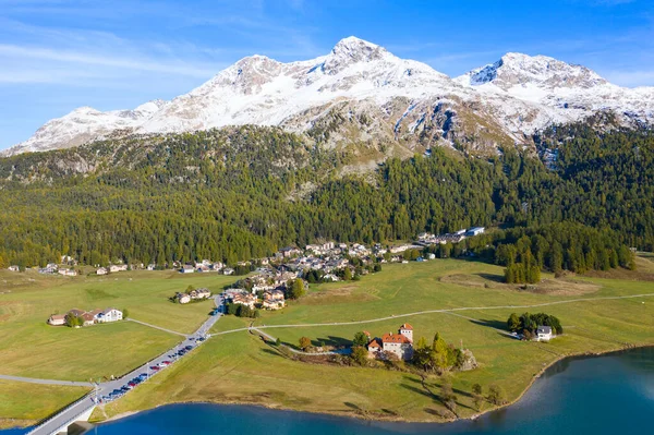 Carretera Sinuosa Del Paso Maloja Que Une Suiza Italia —  Fotos de Stock