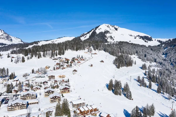 Winter Den Schweizer Alpen Dorf Arvenbuel Bei Amden Kanton Gallen — Stockfoto