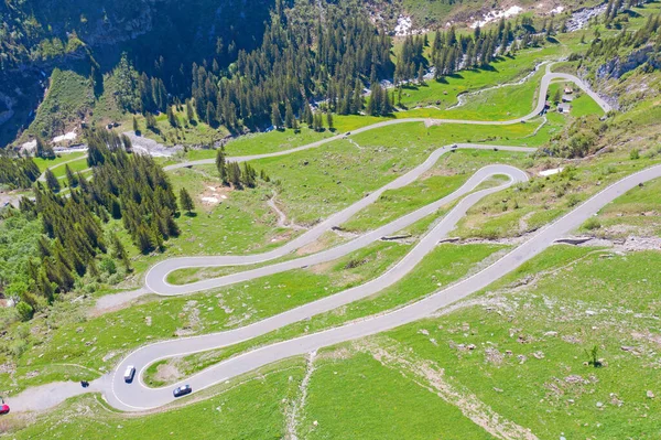 Klausenpass Strada Montagna Che Collega Cantoni Uri Glarus Alpi Svizzere — Foto Stock