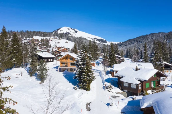 Vinter Schweiziska Alperna Arvenbuel Byn Nära Amden Kantonen Gallen Schweiz — Stockfoto