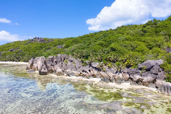 Famosa Spiaggia Anse Source Argent Sull Isola Digue Seychelles — Foto Stock