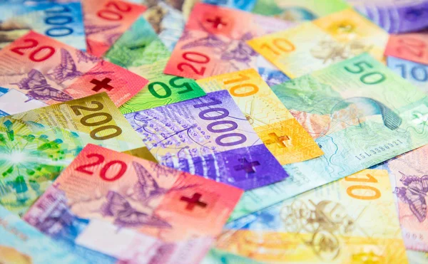 2017 2020 Ban Kibocsátott Svájci Bankjegyek Gyűjtése — Stock Fotó