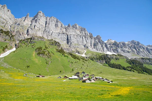 Klausenpass Uri Glarus Kantonokat Összekötő Hegyi Svájci Alpokban — Stock Fotó