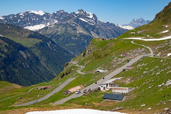 Klausenpass Carretera Montaña Que Conecta Los Cantones Uri Glarus Los — Foto de Stock