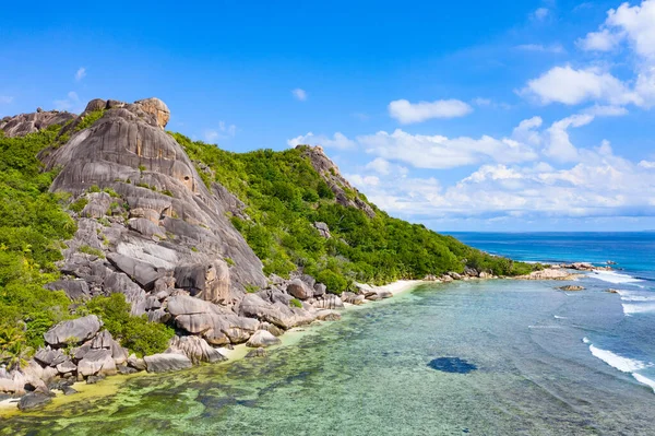 Famosa Playa Anse Source Argent Isla Digue Seychelles —  Fotos de Stock